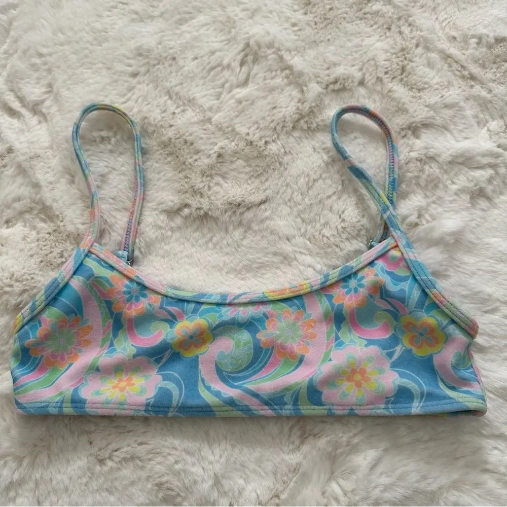 Frankie’s Bikinis Dallas Terry Bralette Bikini Top in Sunshower🐚🌸